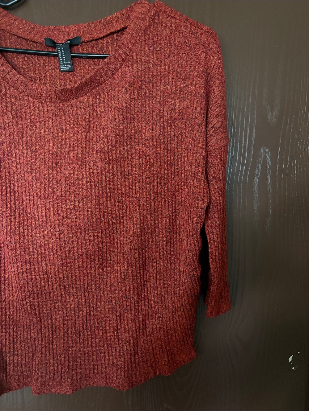 Forever 21 Red Ribbed Crewneck Sweater - Picture 3 of 5